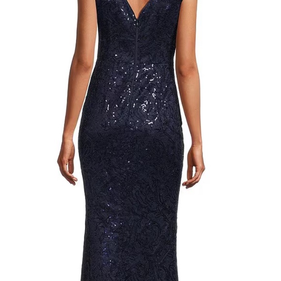 Eliza J sequined ruffle front  full length maxi dress. Size 10 NWT. - Picture 3 of 4